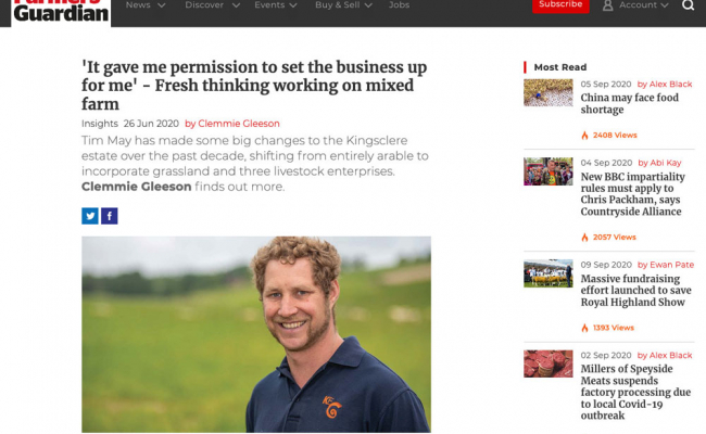 Farmers Guardian interview with Tim May